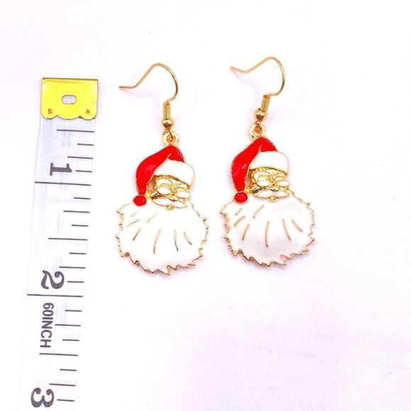 Gold Christmas themed Santa earring - Picture 4 of 4